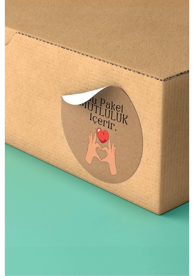 Kraft Kalp Yapan Eller Sticker 3x3cm St2305 Çok Renkli