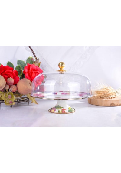 Miss Betty Rose Deluxe Emaye Ayaklı Kek Fanusu