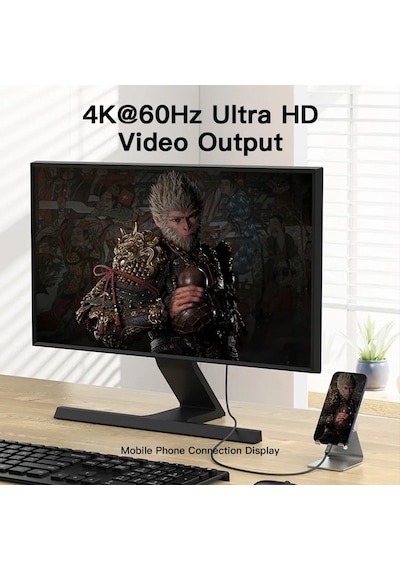 Type C To Usb 3.2 Gen2 Görüntü Aktarma Kablosu 4K Hızlı Şarj 1M