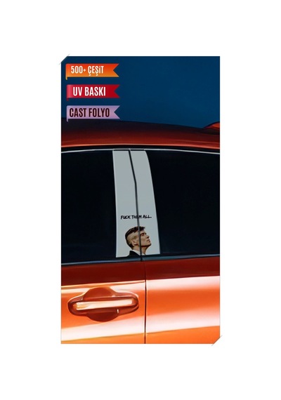 Araç Kapı Direk Kaplama Folyosu Thomas Shelby Desenli Sağ Sol Takım 2 Adet - 22x50 Cm Görsel - 785710853