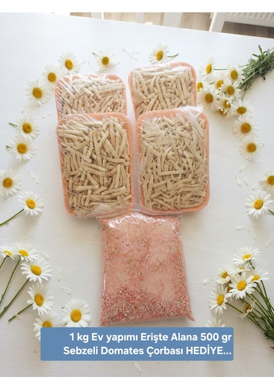 1 Kg. Erişte Yanında 500 Gr. Sebzeli Domates Çorbası Hediye