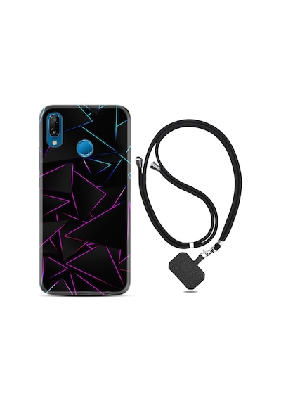 Huawei P20 Lite Kılıf Boyun Askılı Üçgenler 1852