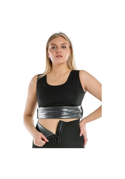 Enenstyle Fashıon Boutıque Termal Sauna Agraflı Atlet Takım Siyah