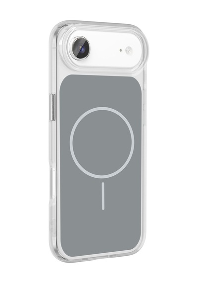 Apple Uyumlu iPhone 17 Air Kılıf Metal Buton Tasarımlı Zore İkonik Sert Silikon Kapak Turuncu