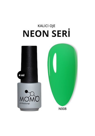 Momo Professional Kalıcı Oje N008 Neon Çimen Yeşili 4 ML