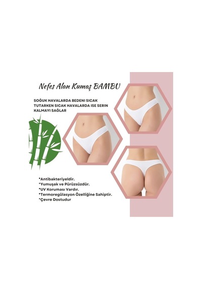 Angbutik G-box 936 Bayan Bambu 3'lü String Beyaz