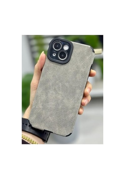 Apple Uyumlu iPhone 14 İle Uyumlu Alcantara Tasarımlı Esnek Silikon Kılıf Diğer