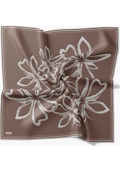 Silk Home Twill İpek Eşarp - 11548-07 Kahverengi