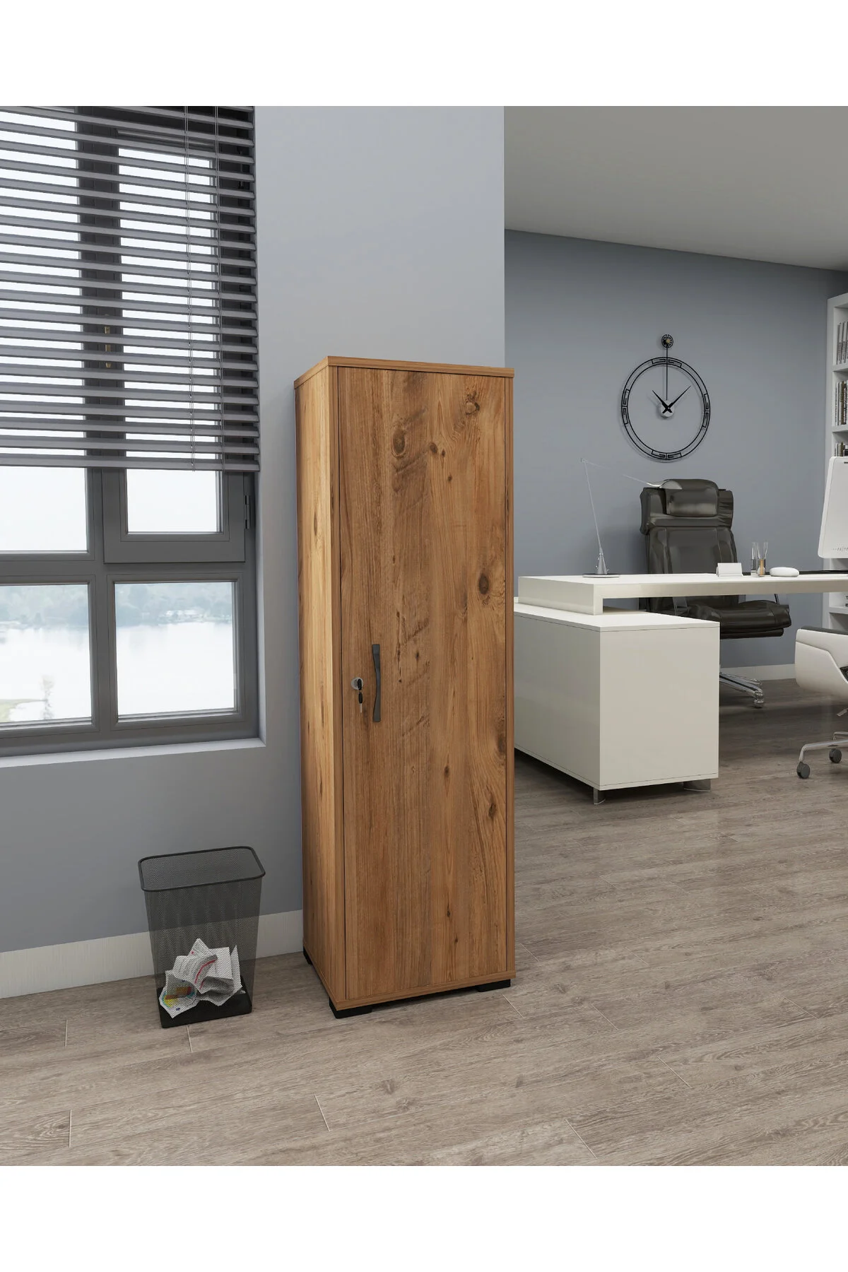 Kilitli Çok Amaçlı Dolap Ofis Mutfak Banyo İçin Kilitli Dolap Çam