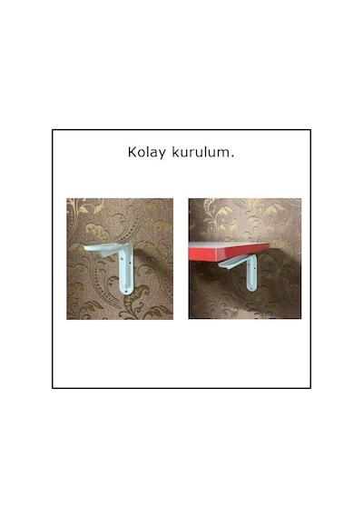 2 Adet Raf Altı Ayağı L Konsol Tüm Boyutlar - Raf Altı Kol 26x33 Cm Beyaz