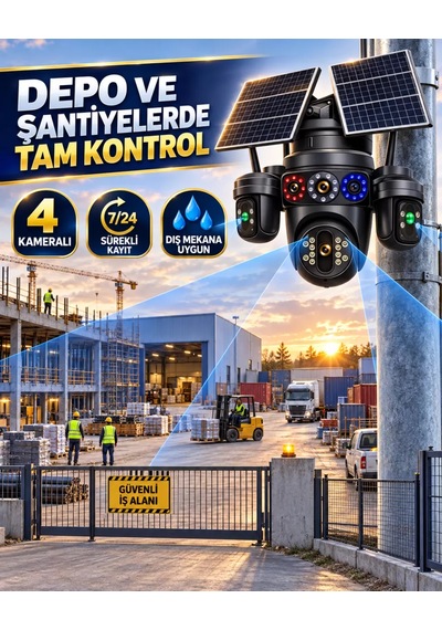 Esvision 7020 Kameralı 4g Çift Solar Panel Gece Görüş 12ay X 5gb İnternet Akıllı Kamera
