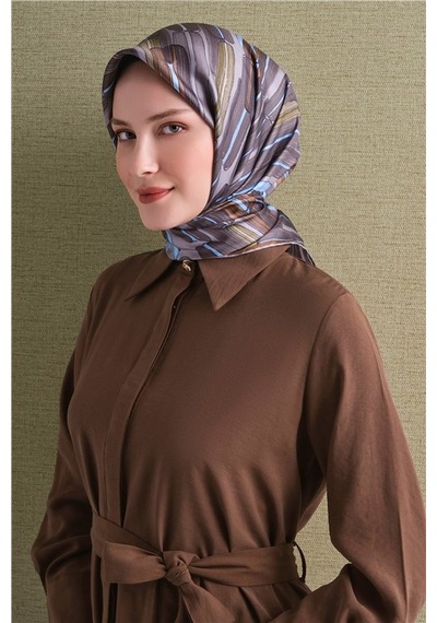Armine Saf İpek Twill Eşarp 9616d 55 Kahve Somon