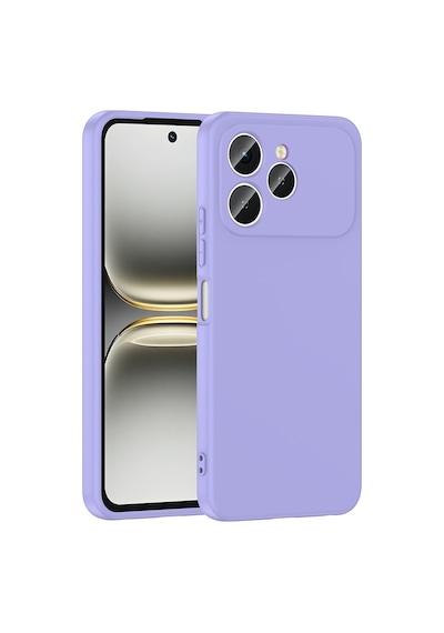 Tecno Spark 40 Kılıf Yumuşak Silikon Kamera Korumalı Lansman Celikaksesuar Koyu Mor