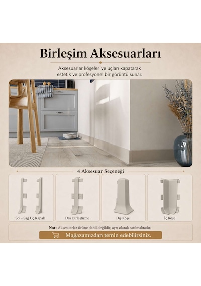 Linela Suya Dayanıklı Pvc Süpürgelik 8 Cm -kaşmir - Lnl416