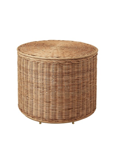 Rattan, Kapaklı Saklama Gözlü Puf Meridyendukkan, El Yapımı Saklama Kutusu