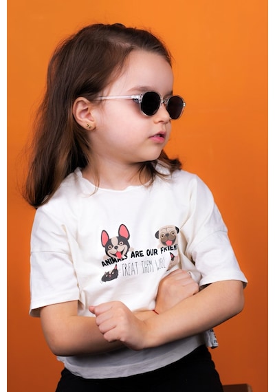 Unisex 0-2 Yaş Polarize Şeffaf Çerçeve Çocuk Güneş Gözlüğü Şeffaf