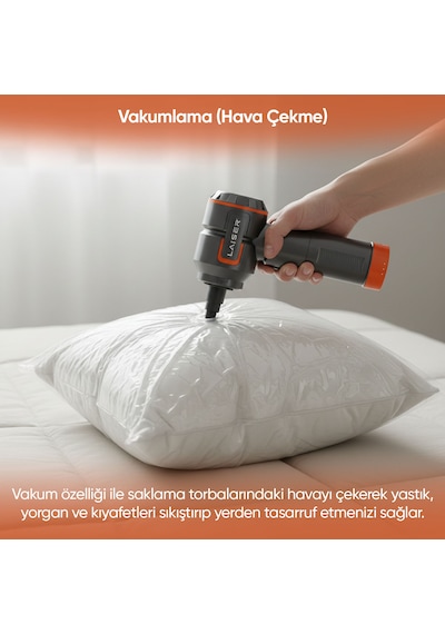 Laiser Vt-120 5-in-1 Kablosuz Araç Süpürgesi: 20.000 Pa Güç & Değiştirilebilir 2 Bataryalı Powerbank Ve Led Işık Özellikli 20000 Pa