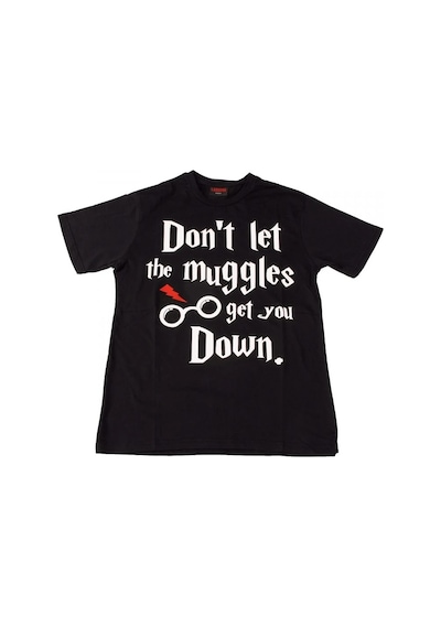 Harry Potter Muggles Tişört Siyah Çok Renkli