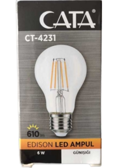 Cata 6W Led Ampul 3200K E27 Rustik