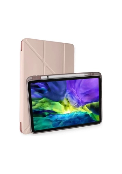Mey İthalat Apple iPad Air 4 10.9 Kılıf Kalemlikli Mars Tablet Kılıfı - Rose Gold