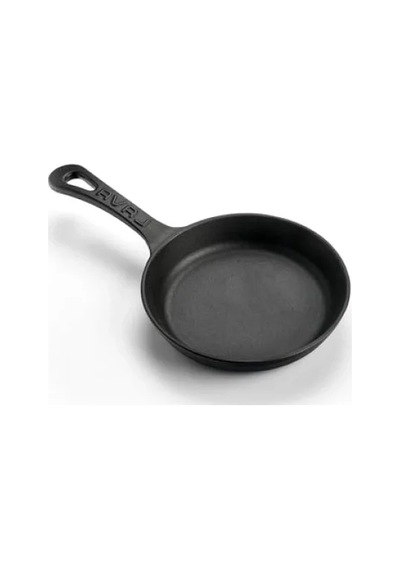 16 Cm Dökme Demir Mini Yuvarlak Saplı Tava 001 Siyah