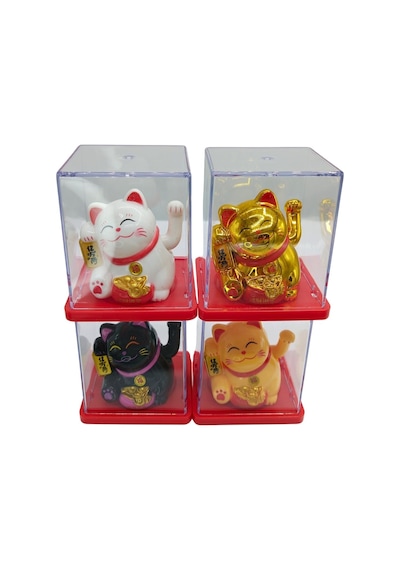 Dörtlü Maneki Neko El Sallayan Şans Kedisi Güneş Enerjili Set No05hdy