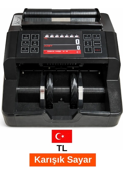 Şarjlı Seyyar Kablosuz Karışık Para Sayma Makinesi, Tl Ve Euro Karışık Sayım - Dolar Adet Sayım + Müşteri Ekranı