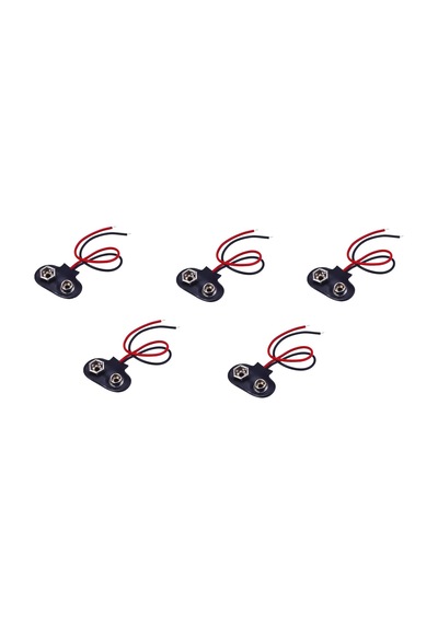 9 Volt Pil Başlığı 10 Cm Kablolu, 5 Adet, Ic-232,