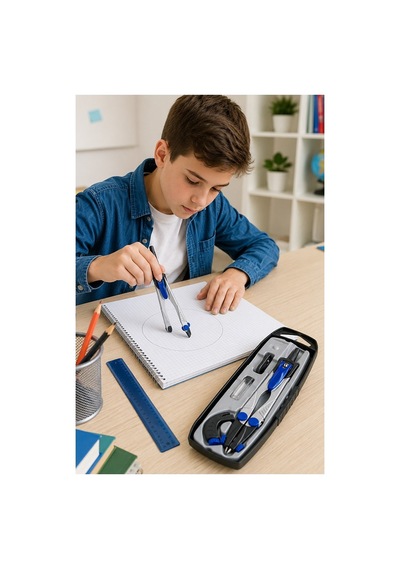 Metal Pergel Seti 1 Adet Maped 538700 Technic Compact Profesyonel Pergel Çizim Proje Matematik Geometri Mimar Mühendis
