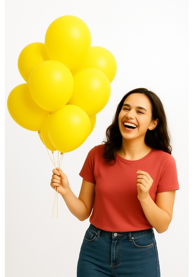 Pastel Balon 9 İnc 23 Cm Helyum Uyumlu 10 Adet Doğum Günü Kutlama Parti Süs Malzemesi Sarı