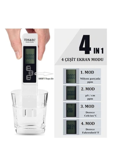 Multifonksiyonel Tds Iletkenlik Ölçer Ec Metre Yeni Model 1