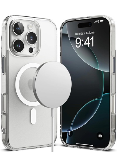 Apple Uyumlu iPhone 16 Pro Kılıf Magsafe Şarj Özellikli Pc Şeffaf Kapak