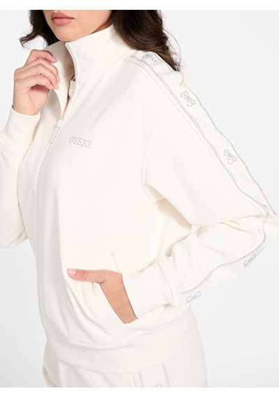 Guess V5bq15kcx22 Octavia High Neck Full Zip Kadın Sweatshirt Krem