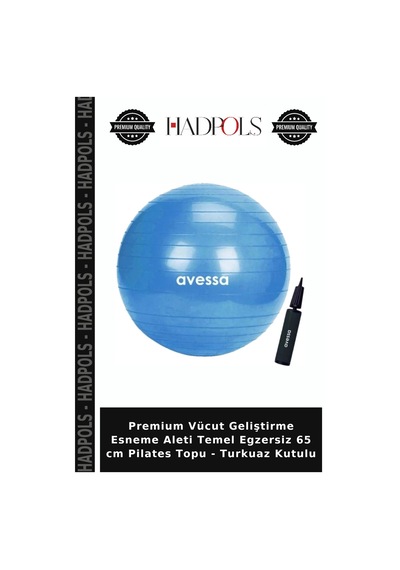 Premium Vücut Geliştirme Esneme Aleti Temel Egzersiz 65 Cm Pilates Topu - Turkuaz Kutulu