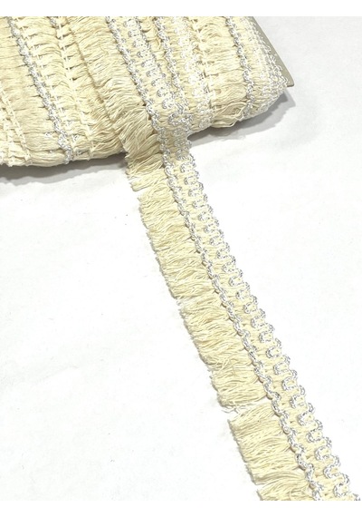 Simli Pamuk Püskül Şerit / Otantik Şerit / 3,5 Cm / 1 Metre / Psk120