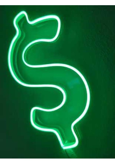 Dolar Neon Led Dekoratif Duvar Yazısı