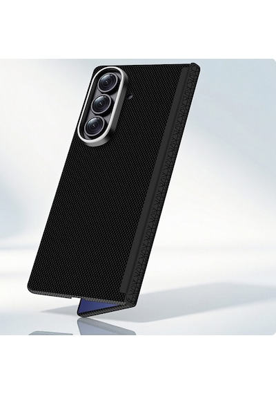 Samsung Uyumlu Galaxy Z Fold 7 Uyumlu Kılıf M-safe Şarj Özellikli Zore Paris Zerre Sert Pc Kapak Siyah