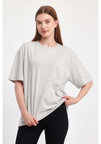 Odda 0008 Kadın Oversize Tişört Gri
