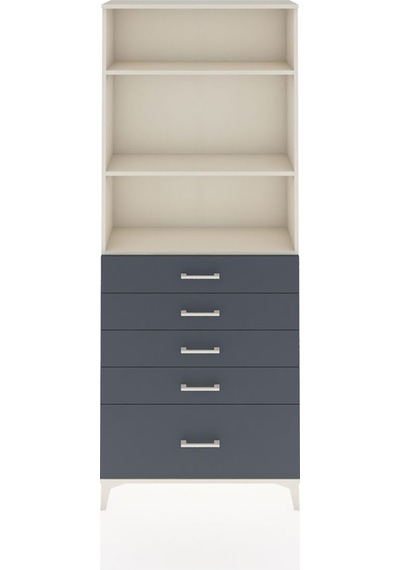 Arges Dolap 3 Raflı 5 Çekmeceli 88x30x221 Aytaşı-antrasit Aytaşı