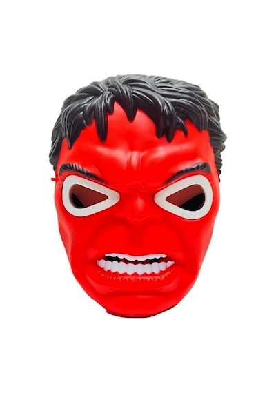 Led Işıklı Maske Işıklı Kırmızı Hulk Maskesi Led Light Red Hulk Mask Parti Maskeleri Kırmızı Maske Gün Işığı