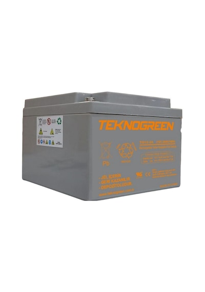 Teknogreen 24 Ah 12 Volt Akü Yatık Tip