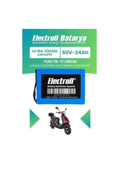 Yuki Yk-17 Orion Uyumlu Batarya Ultra Yüksek Kapasite Lifepo4 60v 24ah Elektrikli Motosiklet Bataryası