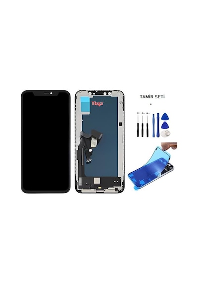 Tkgz Apple Uyumlu iPhone Xs Lcd Ekran Dokunmatik -a- Kalite Jk Marka + Tamir Seti + Toz Bantı