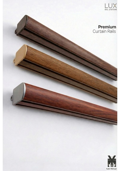 Krem Renk Dekoratif Ray Alüminyum 2 Kanallı Dekoratif Metal Perde Kornişi Krem260cm - 854821239 Krem260cm