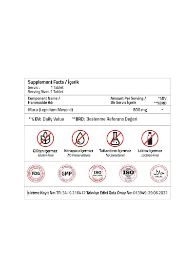 Validus Maca 800 Mg 30 Tablet