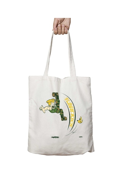 Art Hediye Street Fighter Guile Flash Kick İki Tarafı Kalıcı Baskılı Yıkanabilir Çanta Çok Renkli