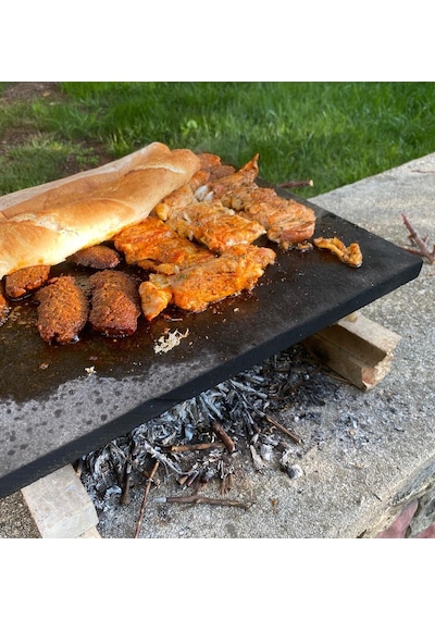Mangal Taşı 35x40cm - Doğal Bazalt Taşı Mangal, Barbekü, Pişirme