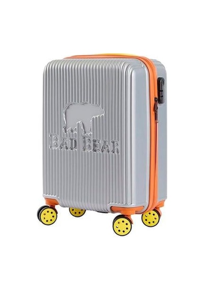 Bad Bear Logo Suitcase 23.01.80.003g Gri Kabin Küçük Boy Tekerlekli Abs Valiz 40 Lt. Gri
