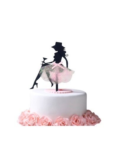 Pasta Üstü Şapkalı Etekli Model Pembe Tüllü 16 Cm