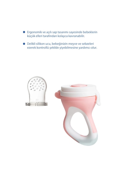 Babyjem Silikon Yumuşak Uçlu Meyve Süzgeçi Sebze Emziği Pembe